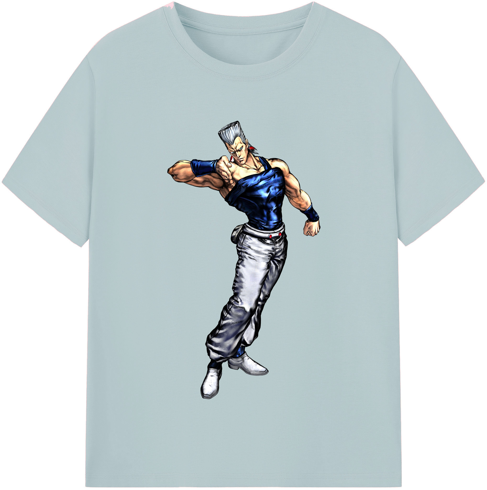 （画像用） ジョジョの奇妙な冒険 ジャン＝ピエール?ポルナレフ JoJo's Bizarre Adventure Jan Pierre Polnareff 綿100％半袖Tシャツ（フロントプリント）